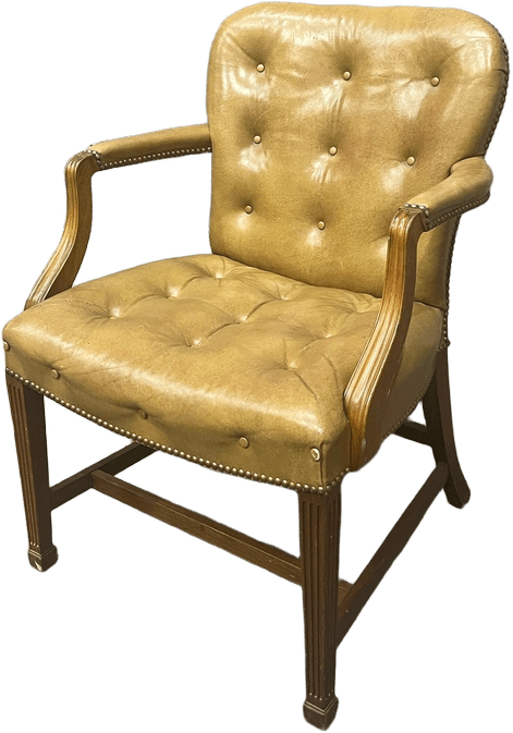 MEZ Tan Tufted Leather Armchair, FC274, from Primate Props