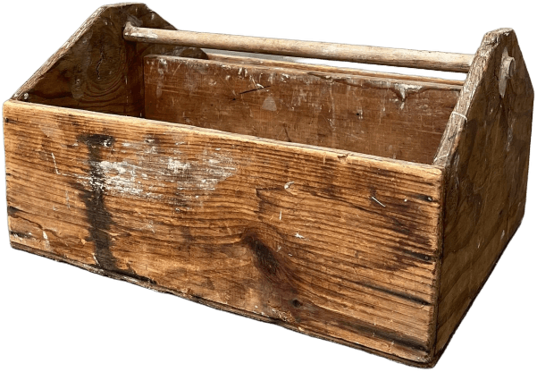 SVR Distressed Vintage Wood Toolbox With Divider, SP116, from Primate Props