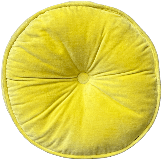 PS Plush Round Yellow Cushion, DF212, from Primate Props