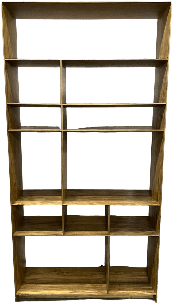 Bookshelf Storage Shelf, 6-Tier Bookcase, 12-Cube Open Shelf, Space Saving Organizer Shelves Book Rack, Free Standing Wood Display Bookshelves for Books,CDs,Living Room,Bedroom,Office, Walnut, 1 Of 4, Warehouse, Lt. Brown, Bookcase, Bookcases, Normal Wear And Tear, 77.5"H, 39" W, 12" D, UNIVERSAL, Veneer, Particle Board, 31116578, from Universal Studios Prop House
